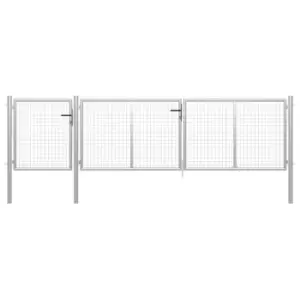 Image of Vidaxl Garden Gate Steel 400X100 Cm Silver