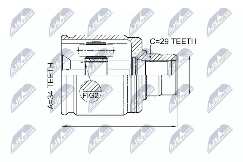 Image of NTY CV joint kit NTY NPW-HD-017