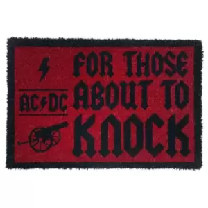 image of AC/DC For Those About To Knock Door Mat (One Size) (Red/Black)