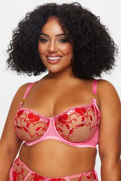Image of Heart Bouquet Non Padded Fuller Bust Balcony Bra