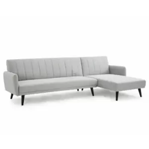 Image of Clinton Light Grey Fabric l Shape Sofa Bed