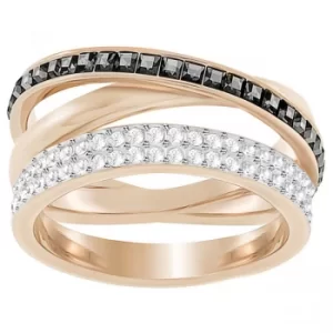 Image of Ladies Swarovski Rose Gold Plated Hero Ring Size 55