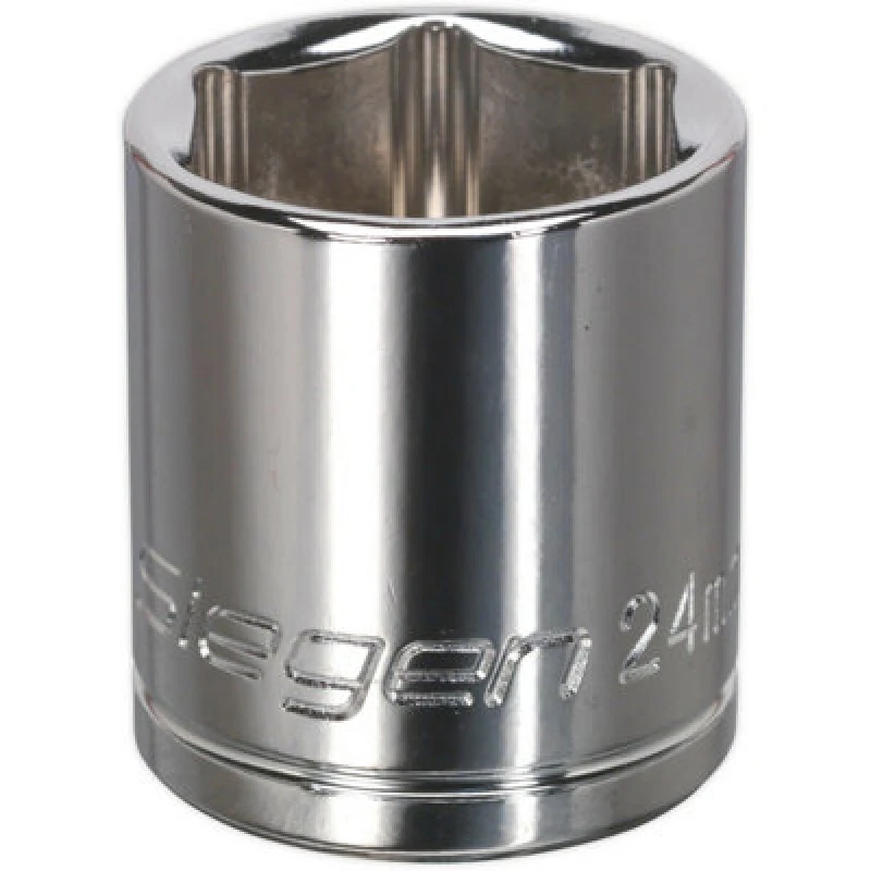 Image of Loops 24mm Chrome Plated Drive Socket - 1/2" Square Drive - High Grade Carbon Steel Metallics