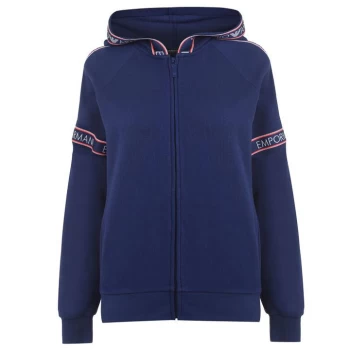 image of Emporio Armani Underwear Tape Zip Hoodie - Blue 15434