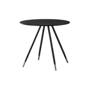 Image of Dorchester Lux Single Dining Table, Solid Metal Legs and Metal Top, Black - Black