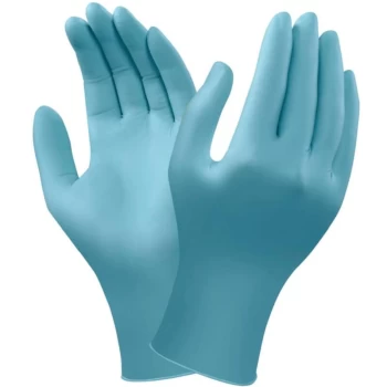 image of Tuffsafe - Disposable Gloves, Blue, Nitrile, Powder Free, Smooth Size M Pk-100