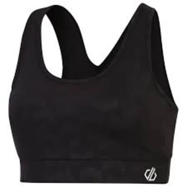 image of Dare 2B Womens Swift Activewear Sports Bra XS - UK Size 6-8 Black Chevron Print DWU385-C84-XS