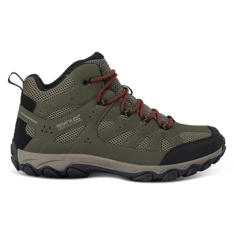 Image of Regatta Regatta Men Edgepoint Breathable Waterproof Mid Walking Boots in Dark Green Size: 7 Dark Green 7 Male 5063516062578