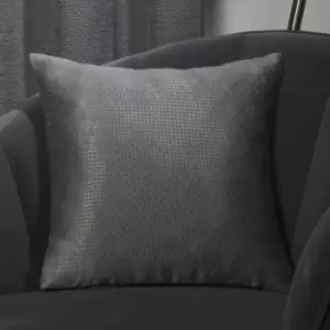 Image of Emma Barclay Ambiance Woven Chunky Knit Cushion Cover, Charcoal, 43 x 43 Cm