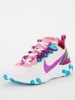 Image of Nike React Element 55 - Pink/Multi , Pink/Multi, Size 3, Women