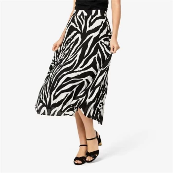 image of Biba Pleated Maxi Skirt - Zebra print