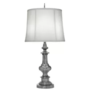 Image of Table Lamp Traditional Zince Cast Ivory Shadow Shade Antique Nickel LED E27 60W