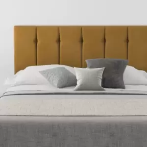 Image of Hepburn Upholstered Headboard, Plush Velvet, Ochre - Headboard 60cm Size Single (90x190)