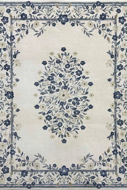 Image of THE RUGS Classical Collection Cream Royal Soft Pile Cream Rug & Runner Size: 120cm x 160cm Cream Unisex 120cm x 160 cm