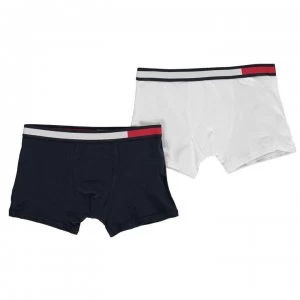 image of Tommy Hilfiger 2 Pack Flag Band Trunks - White/Navy