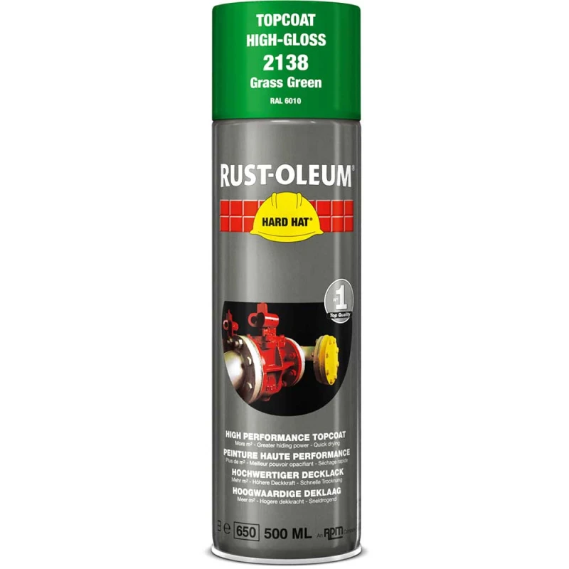 Image of Rust Oleum Hard Hat Metal Spray Paint 2137 Colour: Moss Green