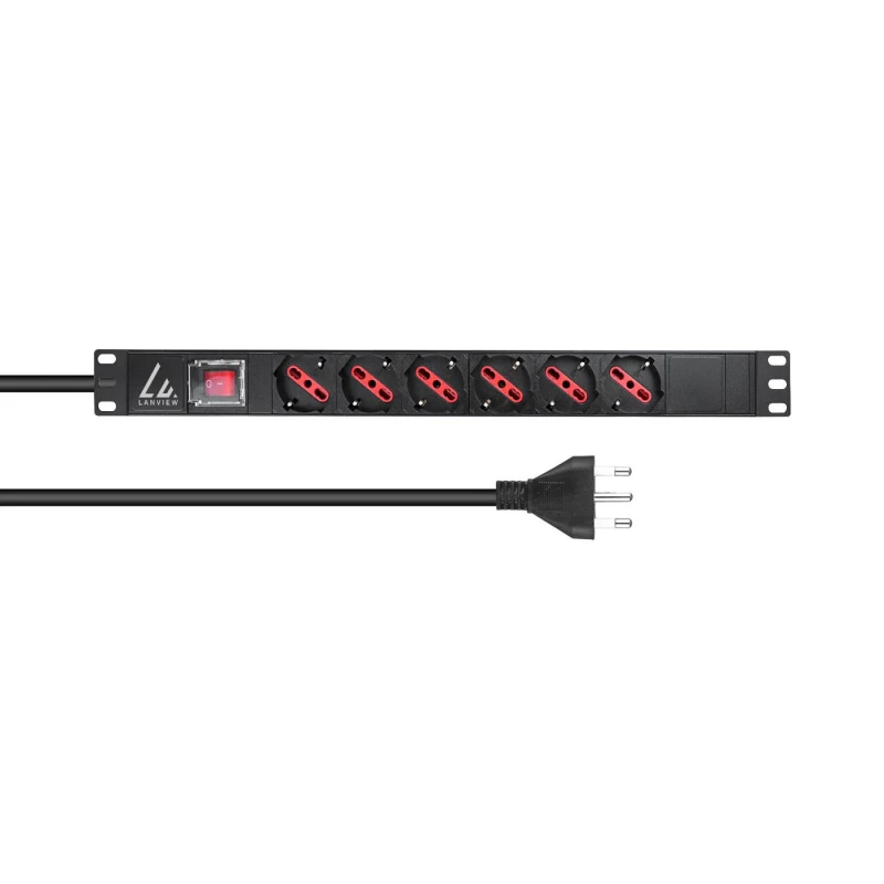 Image of Lanview LVR-2MIT-SW-IT6 power distribution unit (PDU) 1U Black