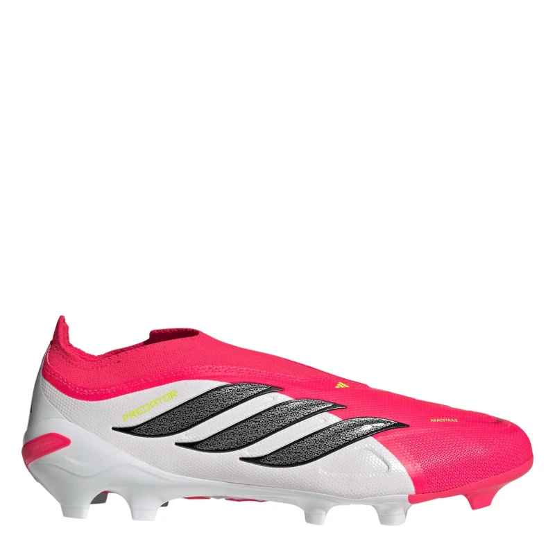 Image of adidas Mens adidas Predator League Laceless Firm Ground Football Boots Pink/Blk/White male 7 (40.7)