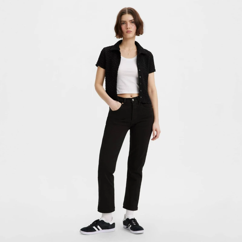 Image of Levis 501 Crop Jeans Black Sprout 09 female 32 L30