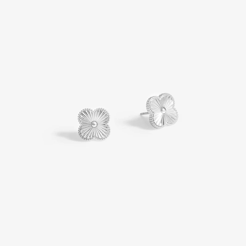 Image of Jon Richard Silver Plated Dimaond Cut Stud Earrings Silver