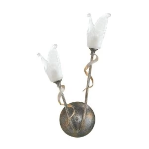 Image of 2 Light Indoor Wall Light Black Silver, G9