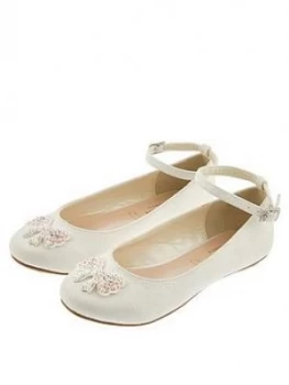 Image of Monsoon Girls Kylie Pearl Bow Ballerina - Ivory