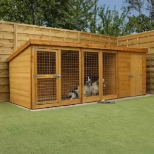 image of Mercia Berkshire Dog Kennel & Run - 12' x 4'