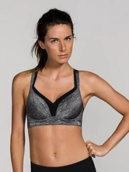 image of DORINA Outrun High Impact Push Up Sports Bra - Grey Melange, Size 32, Women