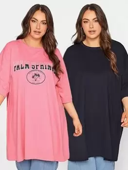 Image of Yours Oversized Tunic (2 Pack) - Blue Size 16, Women