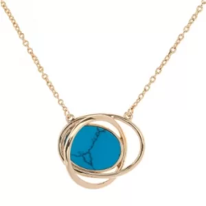 Ladies Karen Millen PVD Gold plated Rhythmic Oval Stone Pendant