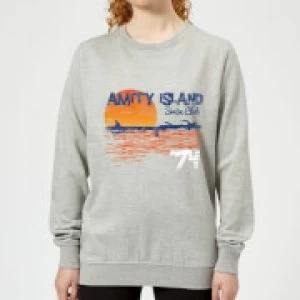 Image of Jaws Amity Swim Club Womens Sweatshirt - Grey - L