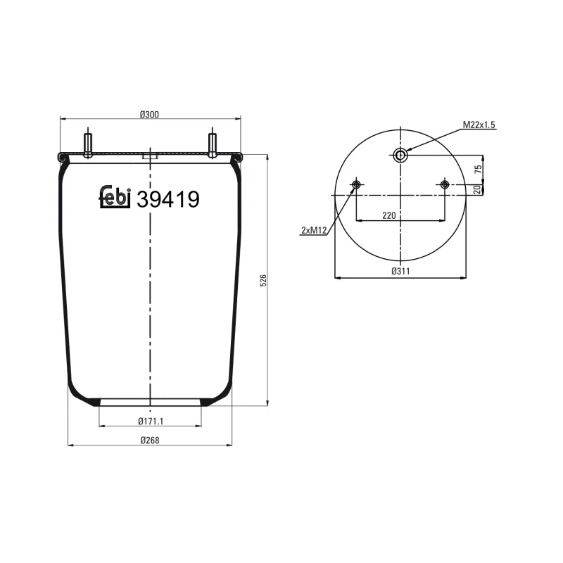 Image of FEBI BILSTEIN 39419 Boot, air suspension Boot,air suspension (324)