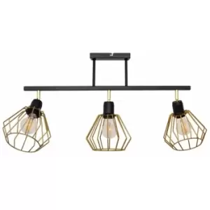 image of Helam Agat Semi Flush Light Black, Gold 73cm