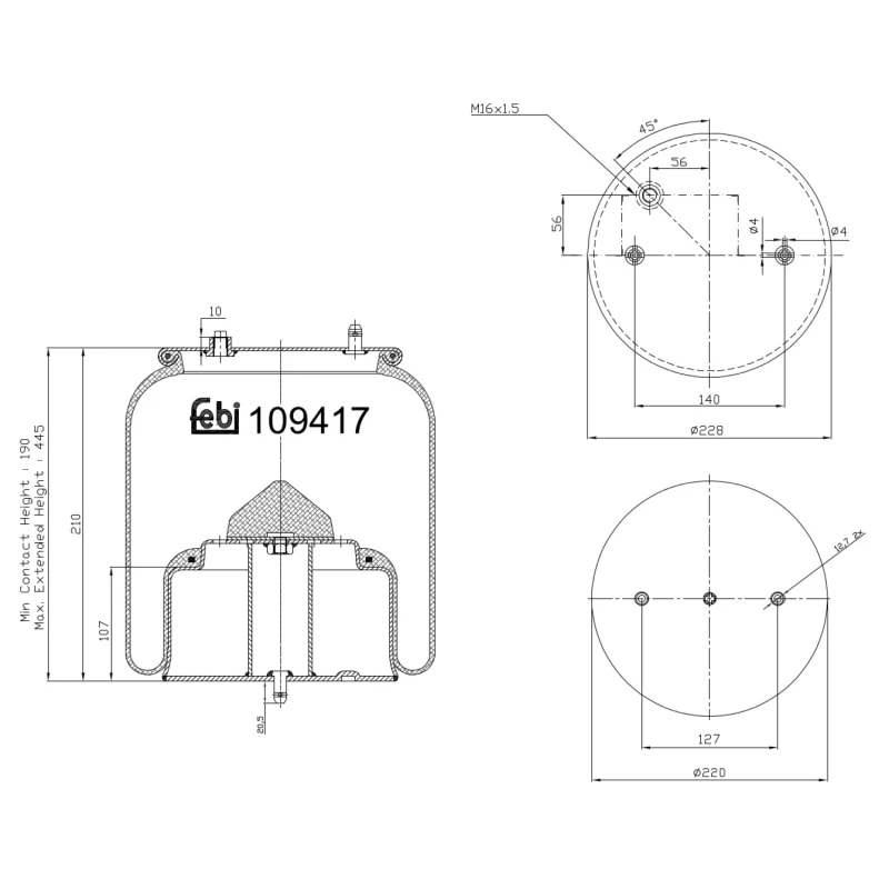 Image of Boot, air suspension FEBI BILSTEIN 109417