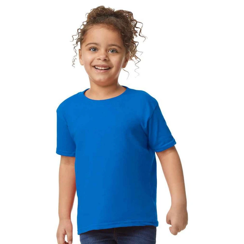 Image of Gildan Plain Cotton Heavy T-Shirt in Blue Size: 2 Years Blue Unisex 2 Years