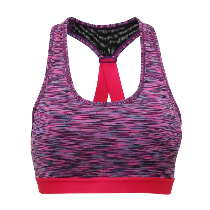 Image of TriDri Womens Performance Sports Bra (Medium Impact) in Pink Size: XS Pink Female XS