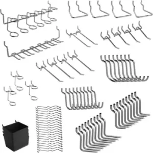 Image of Pegboard Hooks Set with Bins 80pc Black - Pukkr