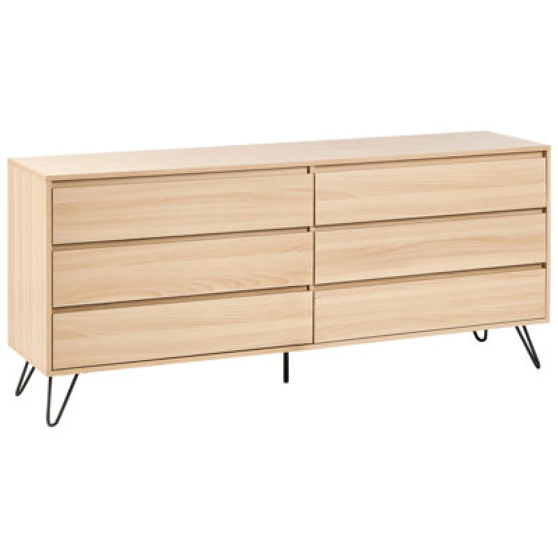 Image of Beliani 6 Drawer Chest Cardigan Light Brown