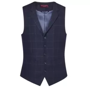 image of Brook Taverner Mens Memphis Waistcoat (L) (Navy Check)