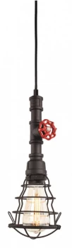 Image of 1 Light Ceiling Pendant Rustic Black, E27