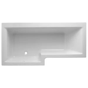 image of Cooke Lewis Adelphi LH Supercast acrylic L shaped Shower Bath L1675mm W850mm