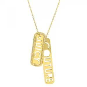 Image of Ladies Juicy Couture Gold Plated Juicy Tags Necklace