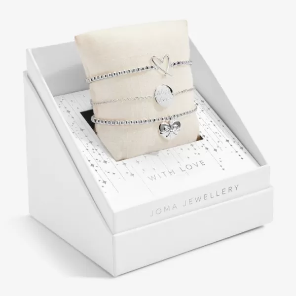 Image of Christmas Celebrate You Gift Boxed With Love Silver Set Of 3 Bracelet 6320