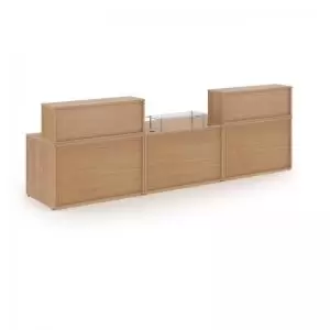 Image of Denver large straight complete reception unit - beech