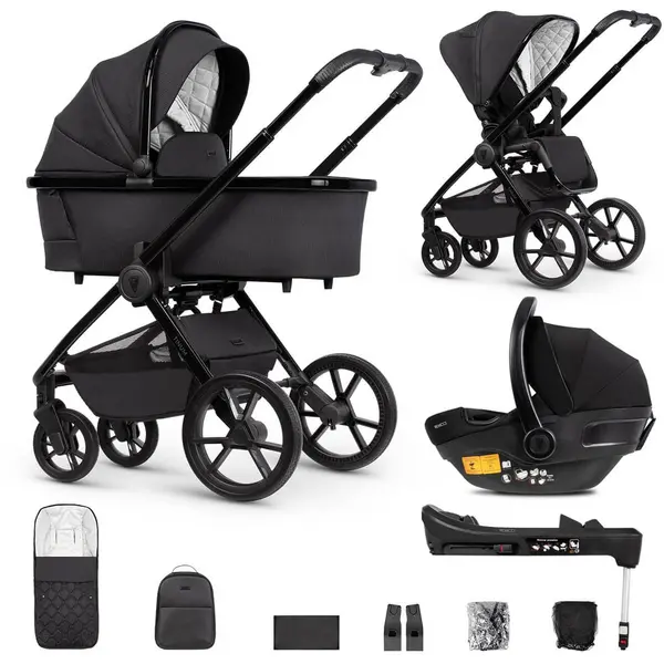Image of Venicci Tinum Edge 3 In 1 + Base Bundle Travel System - Raven