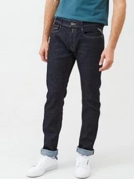 Image of Replay Rocco Regular Fit Jeans - Indigo, Size 36, Inside Leg Long, Men