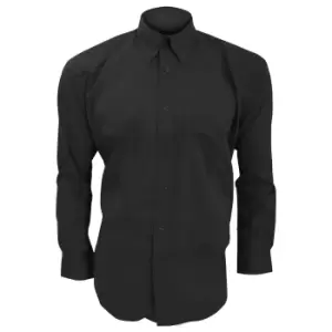 Image of Kustom Kit Mens Long Sleeve Corporate Oxford Shirt (14.5inch) (Black)