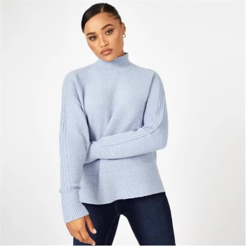 image of Jack Wills Mock Neck Knitted Jumper - Soft Blue