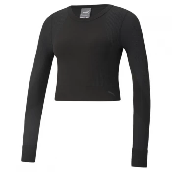 Puma Seamless Long Sleeve T Shirt Ladies - Black