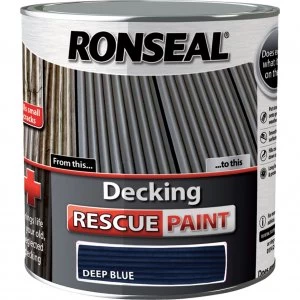 Image of Ronseal Decking Rescue Paint Deep Blue 2.5l